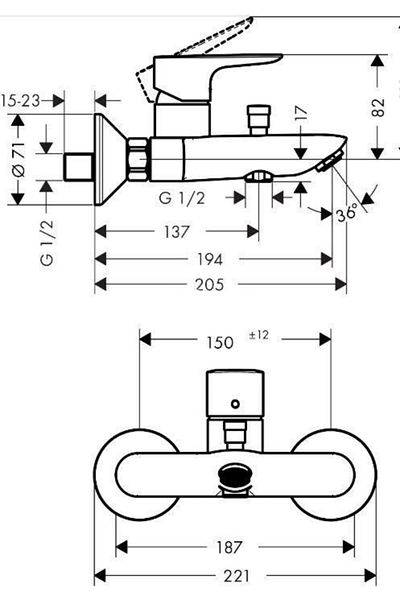 Hansgrohe Talis E Single Lever Bathroom Faucet Applique - Hng 71740000