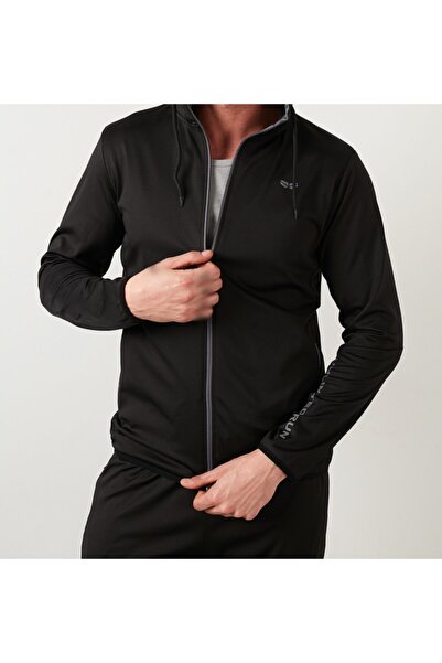 DMR-X Erkek Kapüşonlu Fermuarlı Likralı Diz Yapmayan Dalgıç Eşofman Takımı