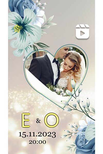 ikisibir Kalp Animasyonlu Düğün Davetiyesi | Video Düğün Davetiye | Nikah Kın...