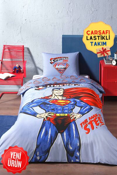 Özdilek Superman Light Tek Kişilik Disney Lisanslı Lastikli Fitted Çarşaf Çoc...