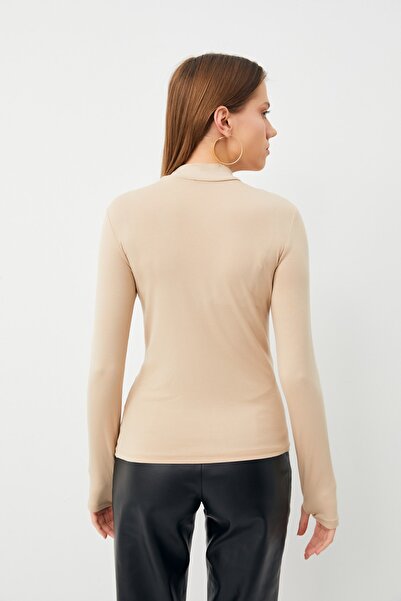 Bipantolon Kadın Krem Parmak Detaylı Body