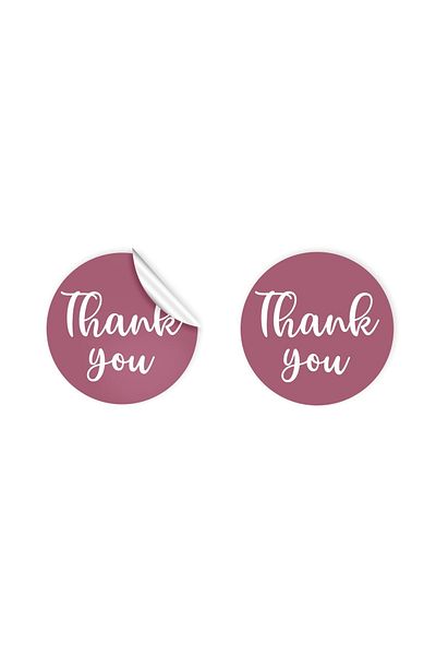 anka design Coated Sticker (4x4cm) 48 Pieces - Thank You -