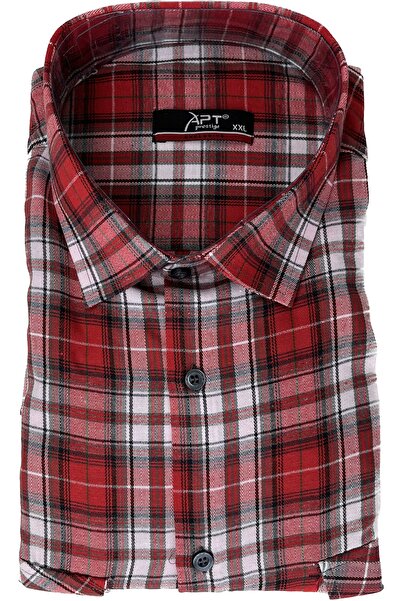 APT PRESTIGE Erkek Büyük Beden Ekose Çift Cep Kapaklı Gömlek