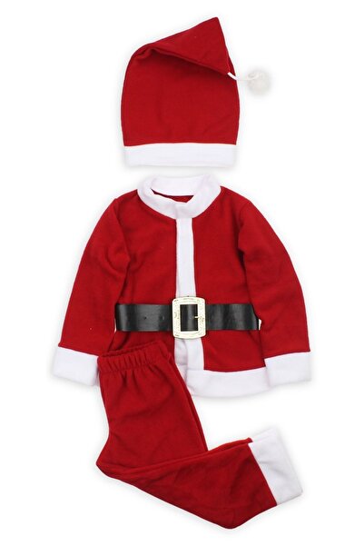Genel Markalar Noel Baba Kostüm Kıyafeti Yılbaşı Çocuk Elbisesi Kırmızı Polar...
