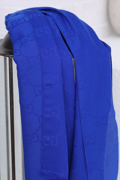 FRESCO SCARFS Γυναικείο Hijab Μεταξένιο Βαμβακερό Ζακάρ G Σάλι*Σαξ Μπλε
