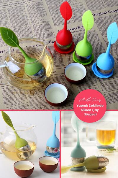 Anadolu Saray Çarşısı Yaprak Şeklinde Silikon Çay Bitki Çayı Demleme Süzgeci ...
