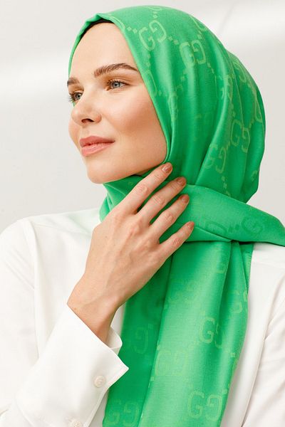 FRESCO SCARFS Γυναικείο Hijab Μεταξένιο Βαμβακερό Ζακάρ G Σάλι*ανοιχτό Benetton