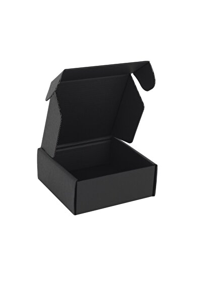 Milim Matbaa 11x11x4,5 Cm 10 Adet Takı Aksesuar Boy Siyah Kargo Kutusu