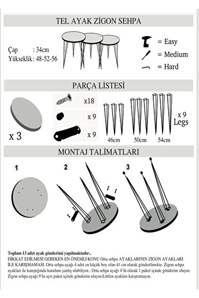 İZMİR ALİNDA MOBİLYA Firkete Model Metal Ayaklı Siyah Mermer Desenli Yuvarlak Zigon Sehpa