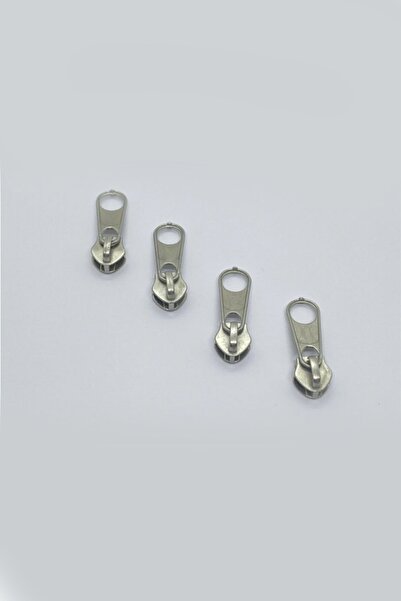 Poshinposh Gümüş Renk Metal Fermuar Başlığı (elcik) 100 Adet