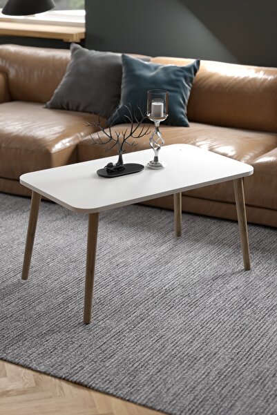 Cosargroup Orta Sehpa Ahşap Torna Ayak Mermer Desen 50x90