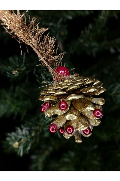 Anatolian Decor Cone, Christmas Pine Tree Ornament Cone, New Year Gift, New Year Ornament, New Year Decoration Set of 6
