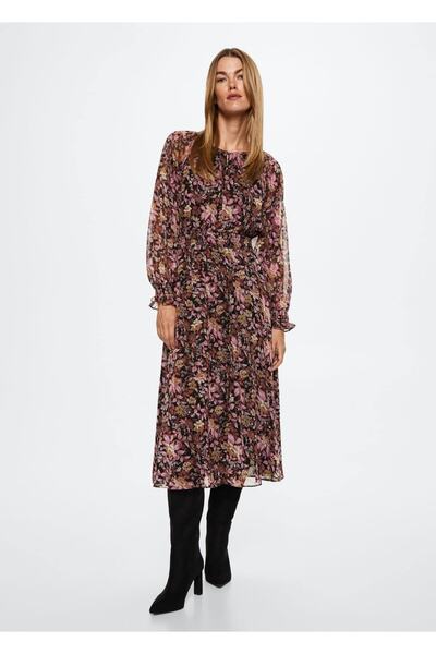 MANGO Woman ΦΟΡΕΜΑ ΜΕ ΛΟΥΛΟΥΔΙΑ