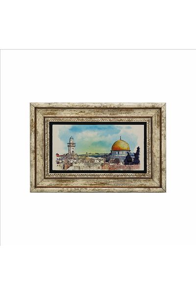 BAKSEPETE Jerusalem Printed Natural Stone Painting 20 Cmx30 cm Drg-046