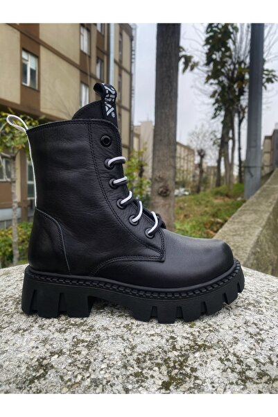 MOTTİ KİDS CLUB Hakiki Deri Çift Renk Bağcıklı Ortopedik Kız Çocuk Bot