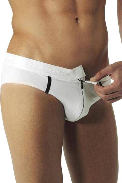 Doreanse Men's Modal Zipper Detailed Slip Panties 1269 White
