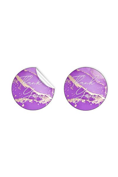 anka design Coated Sticker 4x4cm 48 Pieces - Thank You