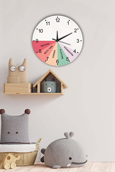 modabilge Dekoratif Çocuk Odası Duvar Saati 30x30cm