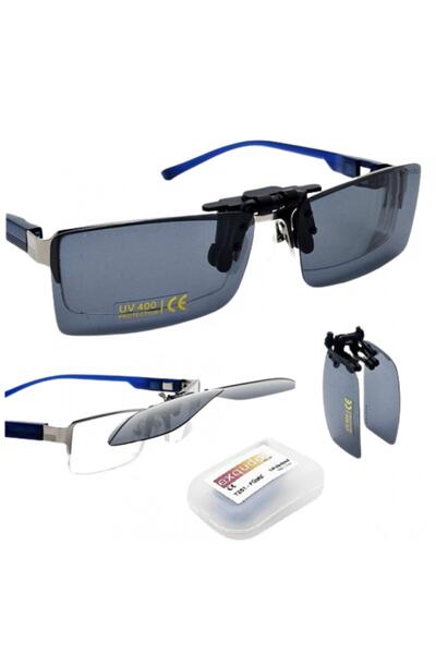 Exqudo مشبك نظارات مستقطب بآلية قابلة للطي [أخضر]