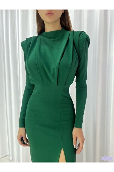 Secret Passion Lingerie Ευέλικτη Πράσινη Υφασμάτινη Σκίση Λεπτομερές βραδινό φόρεμα και φόρεμα αποφοίτησης χωρίς πλάτη με στρώσεις 582284 715