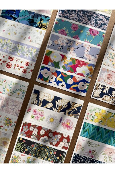 Hume Craft Vintage Çiçek Temalı Washi Bant Seti