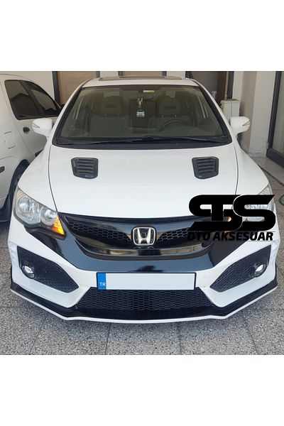 STS Oto Aksesuar شبكة تهوية علوية متوافقة مع Honda Civic Fd6 باللون الأسود البيانو
