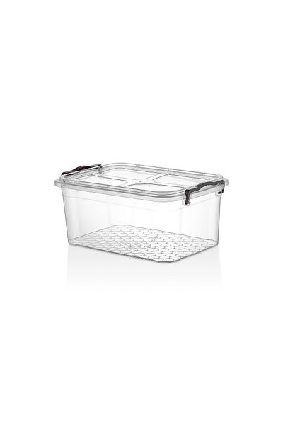 Fevito Food Storage Container Transparent Plastic with Lock Lid 1.70 Liters
