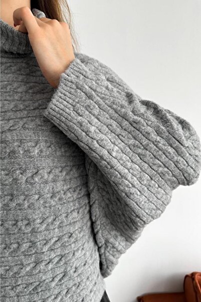 FEMELLE Γυναικείο πουλόβερ με ζιβάγκο, κανονικό μέγεθος, πουλόβερ με μανίκια