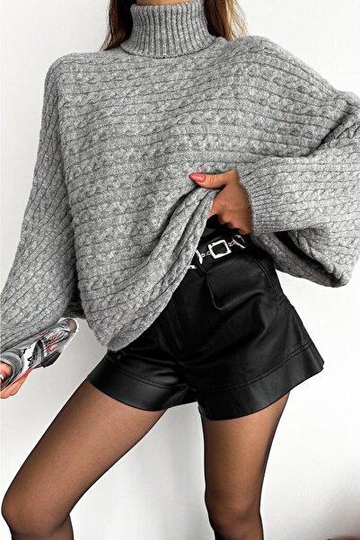 FEMELLE Γυναικείο πουλόβερ με ζιβάγκο, κανονικό μέγεθος, πουλόβερ με μανίκια