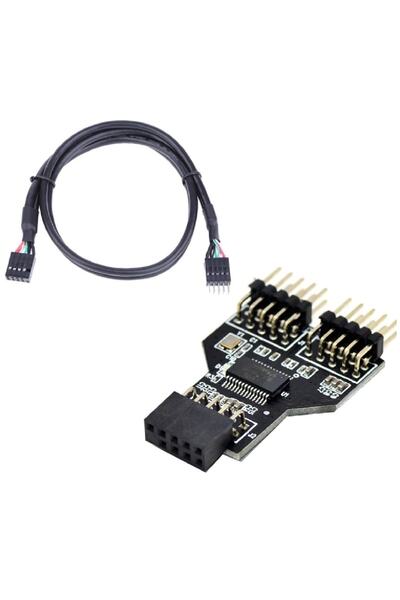 Alfais 5089 9 Pin Anakart Usb Rgb Bluetooth Başlık Uzatma Kablosu Çoklayıcı Çevirici