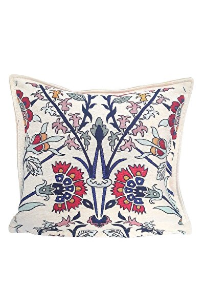 kapadokyahediyelik Woven Carnation Motif Decorative Throw Pillow Pillow Case