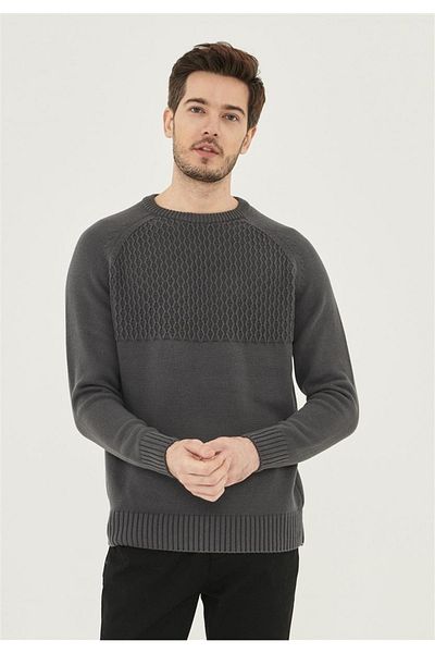 ORGANICATION Pullover - Grau - Figurbetont