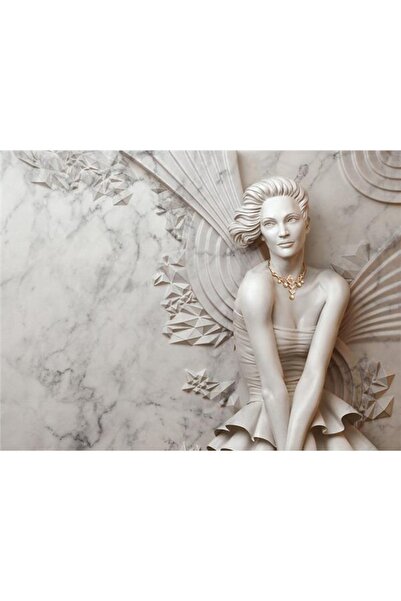 EkoDekor 3boyutluduvarkagitlari Güzel Kadın Relief Duvar Kağıdı Vinil
