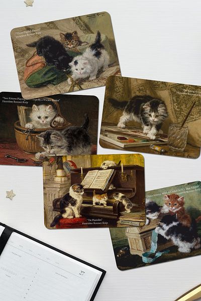 Özer Store Henriëtte Ronner-knip Paintings Cats Themed Postcard Set Message Card