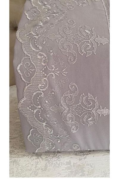 Çeyiz Bahçesi Mahidevran Guipure Gray 2-Piece Pillow Case