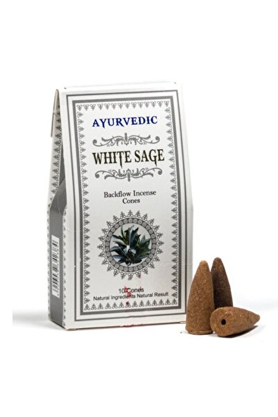 ayurvedic Dubi Store Incense Geri Akışlı Şelale Tütsü Konileri White Sage Aro...