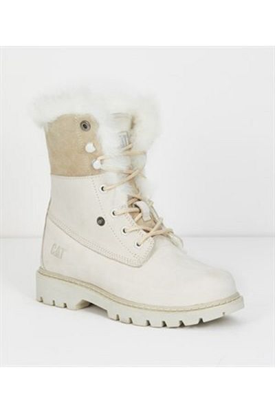 Caterpillar Γυναικείες μπότες Utah Fur Beige Nubuck