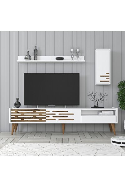 Variant Mobilya Valensiya Duvar Raflı Tv Ünitesi - Beyaz