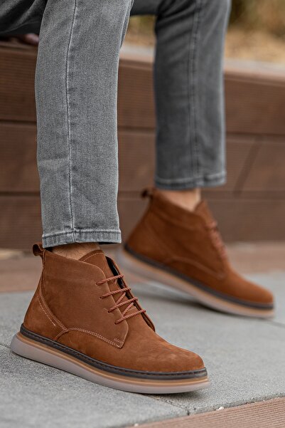 BOUIS Ανδρικά μαύρισμα γνήσιο δέρμα με κορδόνια ψηλή ορθοπεδική διάφανη σόλα Άνετα μακριά χειμωνιάτικα παπούτσια