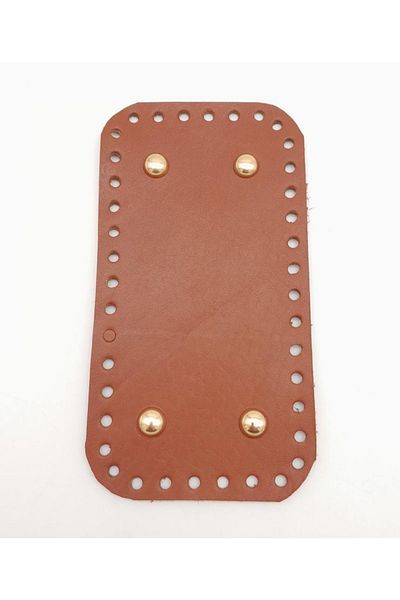 angel çanta aksesuar Πραγματικό δέρμα Tan 15x8 cm Ορθογώνια Ανοιχτόχρωμη Μεταλλική Βάση Τσάντας