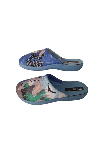 GEZER Unisex Παιδικές καθημερινές παντόφλες εσωτερικού χώρου με φιγούρες μπλε κουνελιού