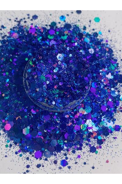 Sirius Hobi Epoksi Reçine Dark Blue Tırnak Makyaj Chunky Glitter 8 gr Hologra...