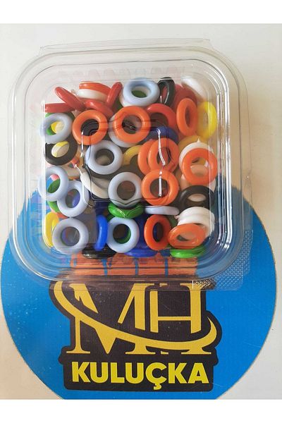 M&H Plastic 9 Colors Mixed Pigeon Bead Ring 90 Pieces