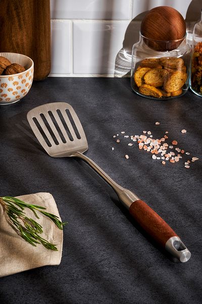 Emsan Woody Stainless Steel Grill Spatula