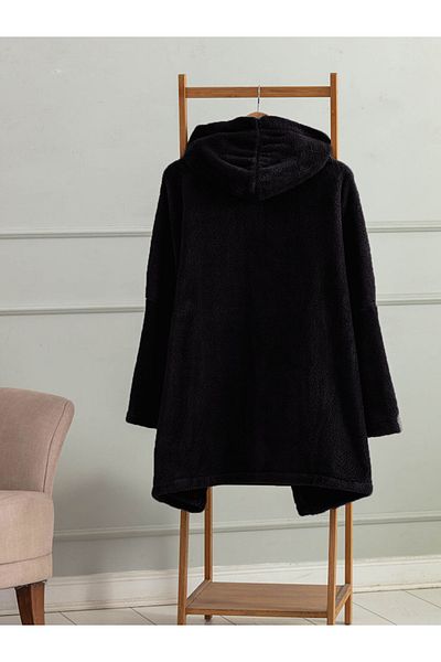 Mulberry Wellsoft Hooded Wearable TV Blanket Unisex Over Size - Black