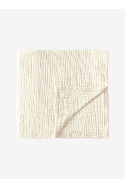 Barine Cocoon Cotton Muslin 4 Layer Baby Blanket - Ecru 100X120