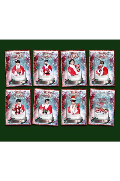 Güneş Kırtasiye Bts Merry Christmas Φωτοκάρτες Σετ 8 Καρτών
