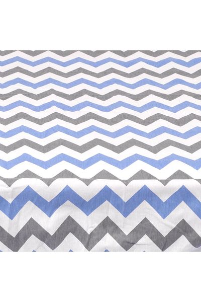 BabyMeva Baby Meva Blue Zigzag Fitted Baby Bedsheet