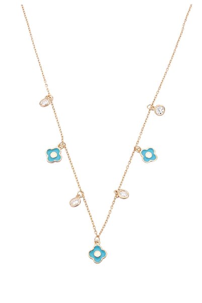 Argentum Concept 925 Ayar Gümüş Rose Çiçek Figürlü Şans Kolyesi - 23175501