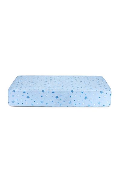 BabyMeva Cearșaf de pat pentru bebeluși Baby Meva Blue Star
